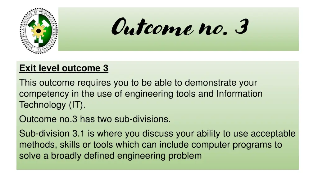 outcome no 3