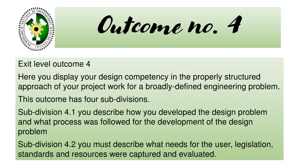outcome no 4