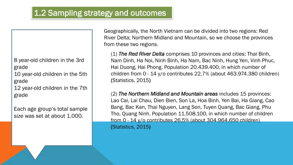 1 2 sampling strategy and outcomes 1 2 sampling