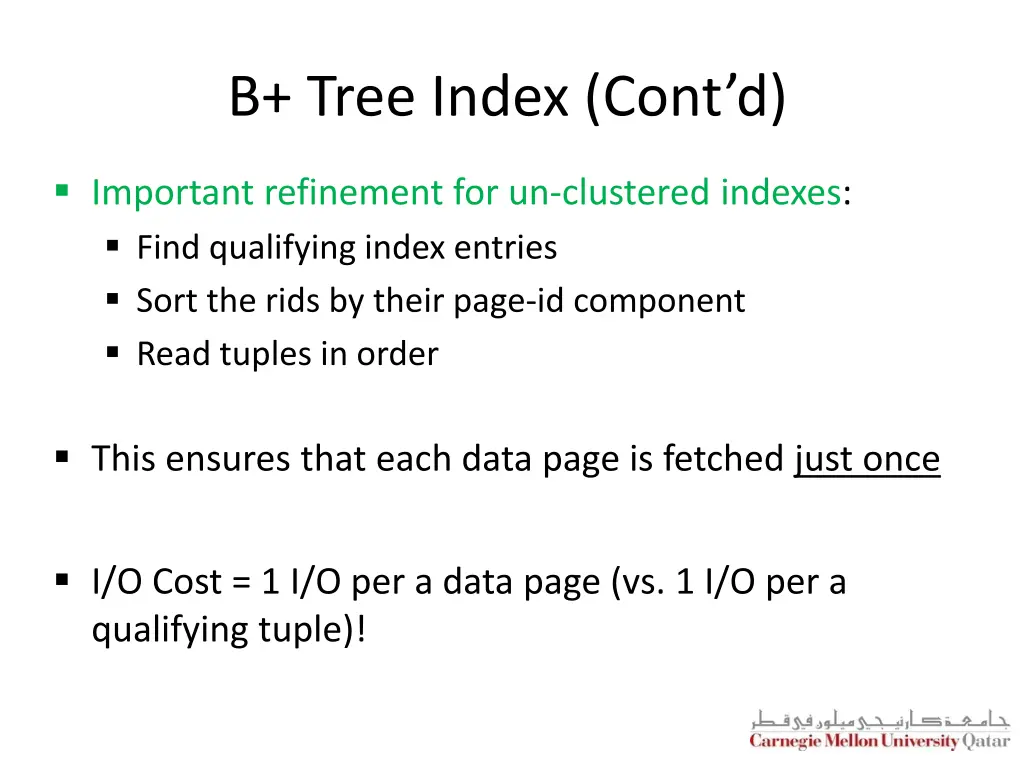b tree index cont d 1