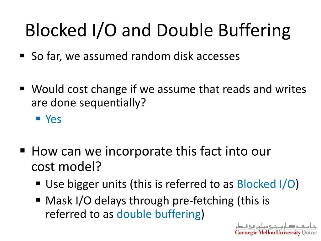blocked i o and double buffering