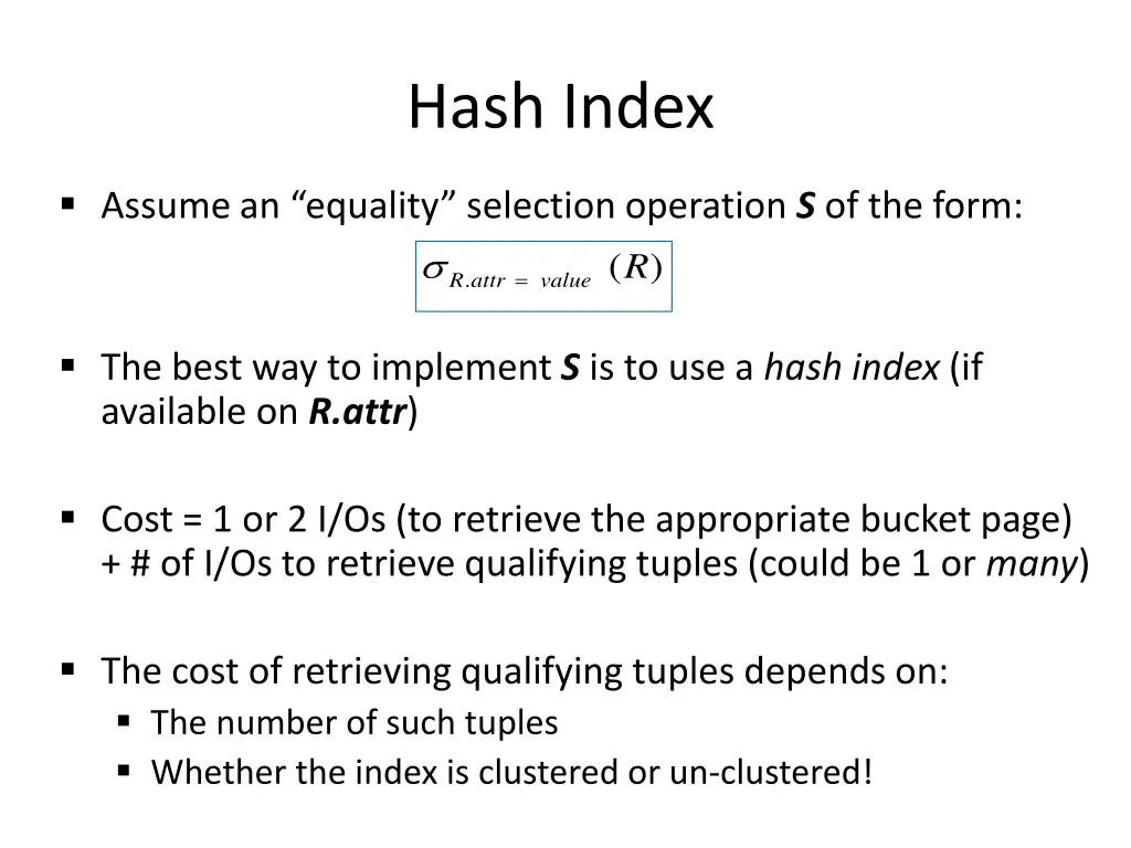 hash index