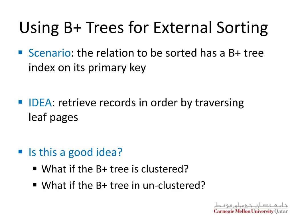 using b trees for external sorting