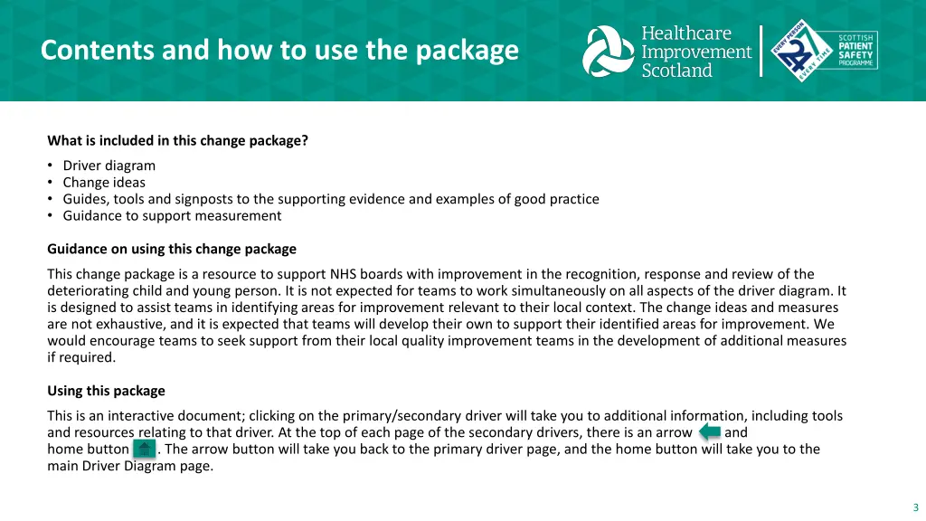 contents and how to use the package