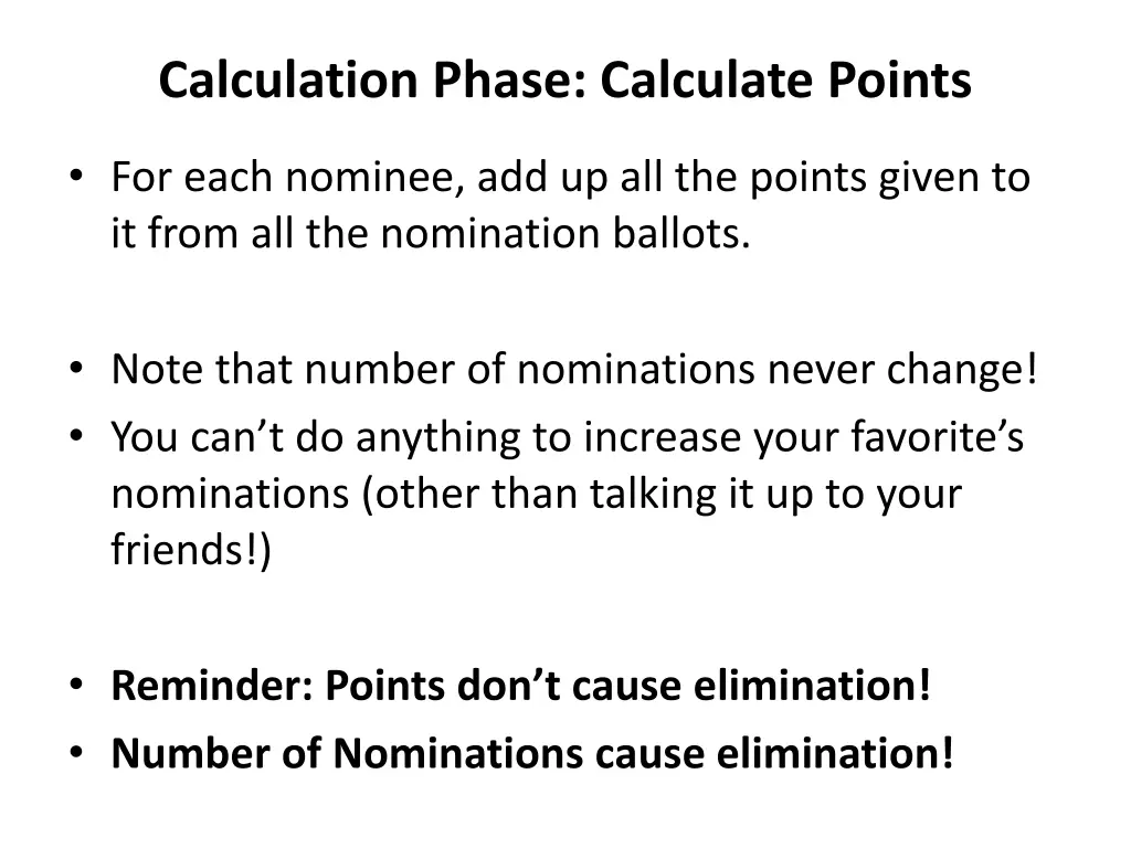 calculation phase calculate points 1