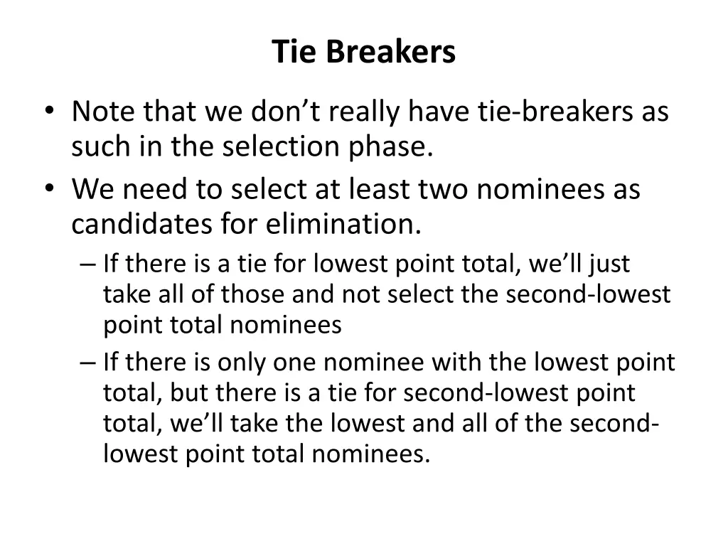 tie breakers 1