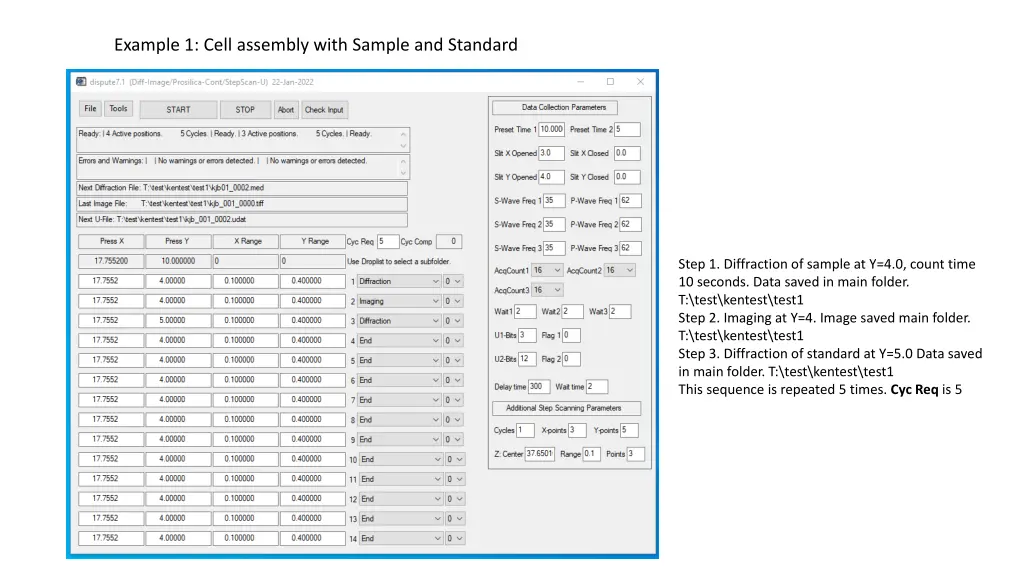 example 1 cell assembly with sample and standard