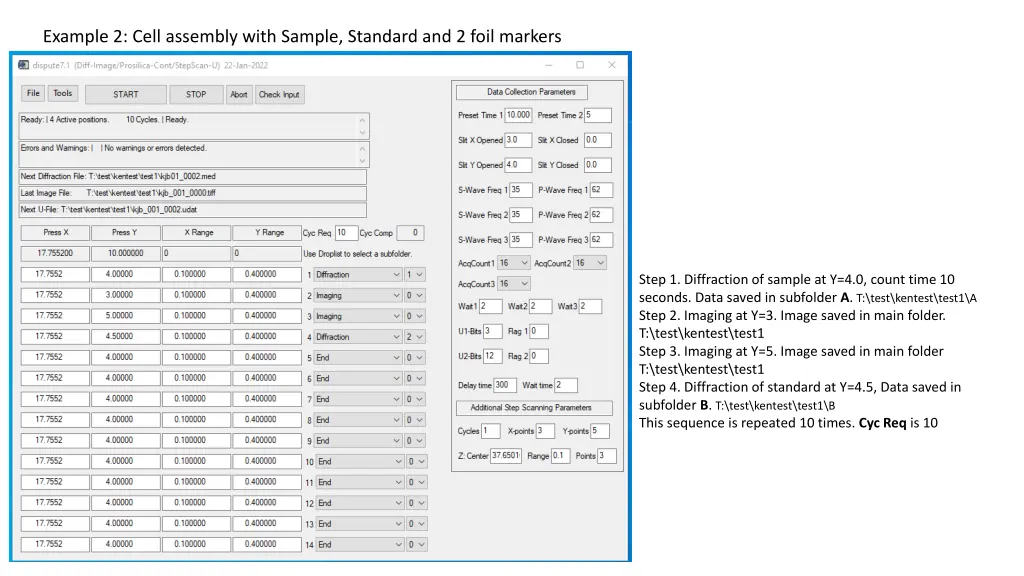 example 2 cell assembly with sample standard