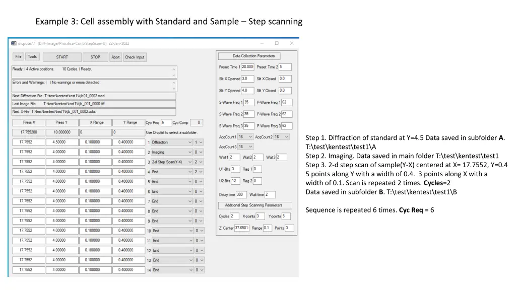 example 3 cell assembly with standard and sample
