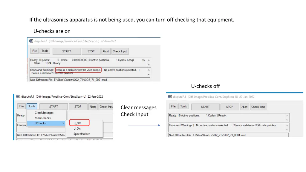 if the ultrasonics apparatus is not being used