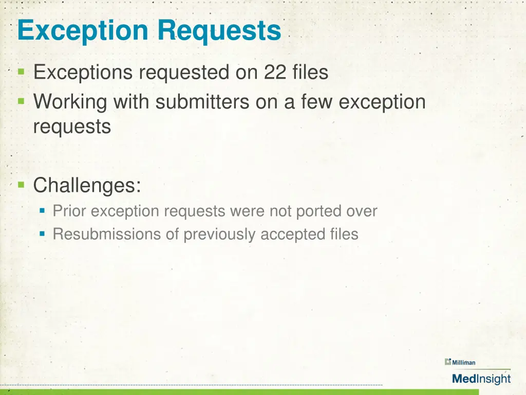 exception requests