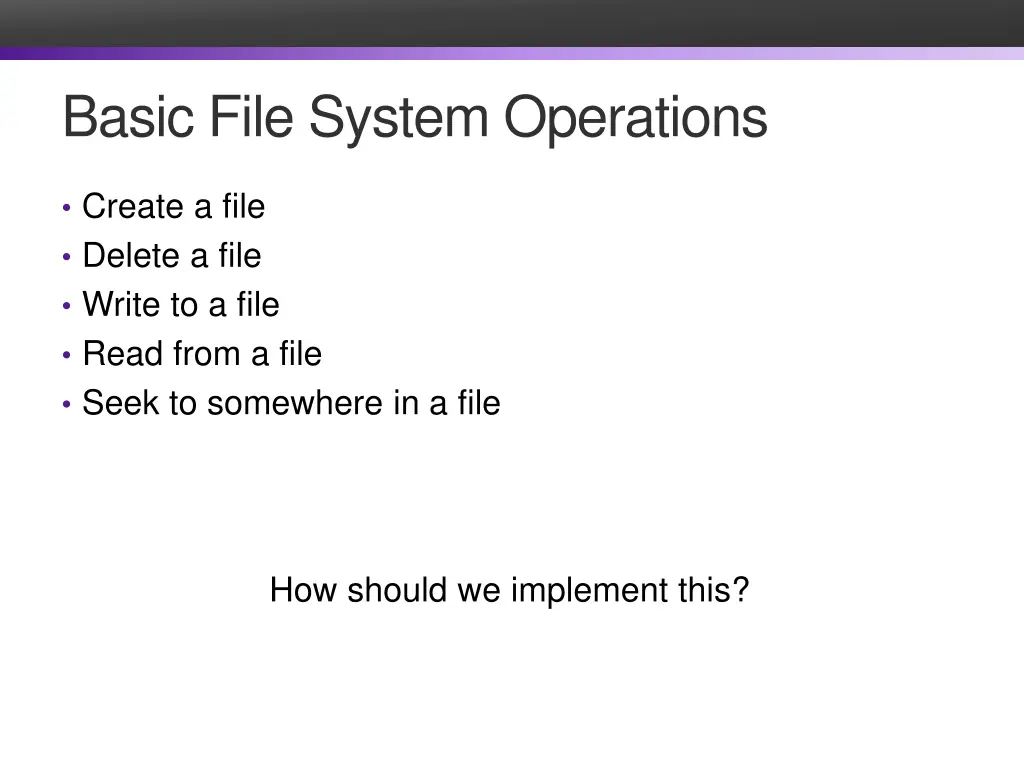 basic file system operations