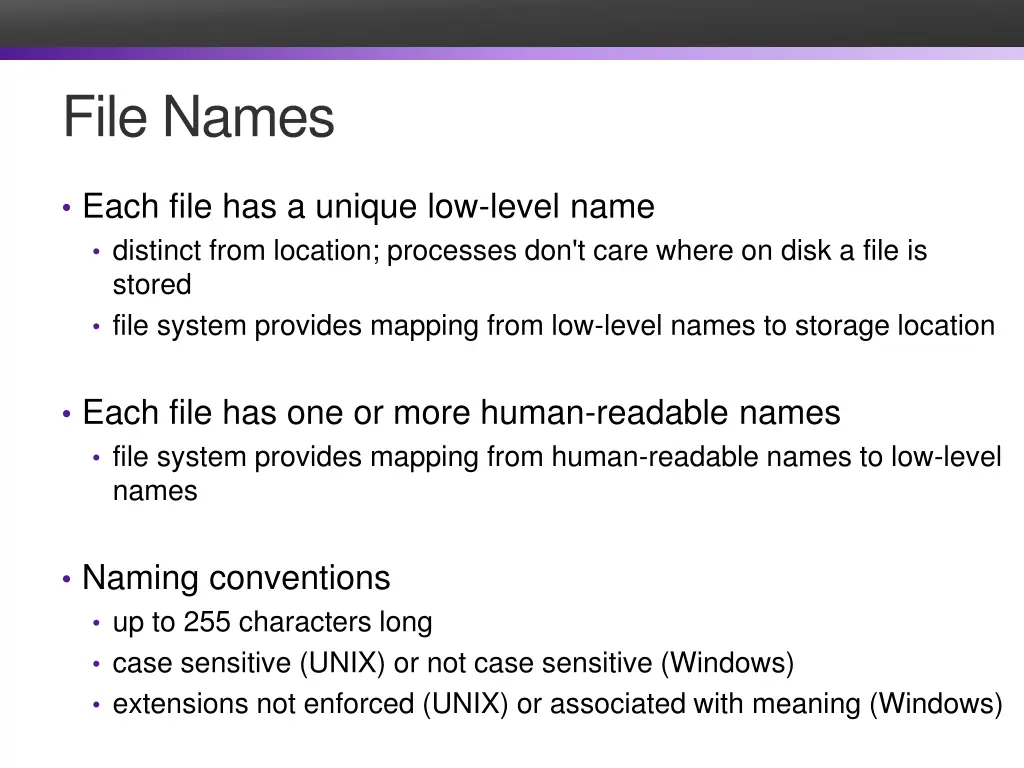 file names