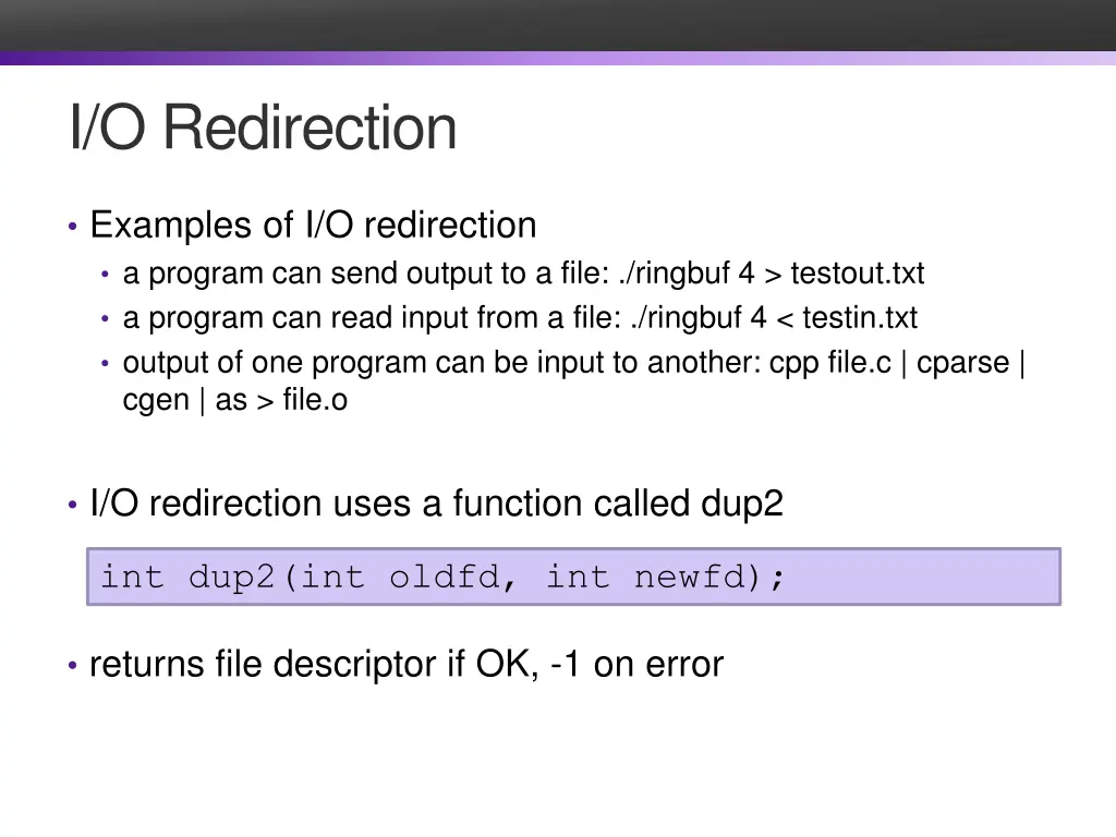 i o redirection