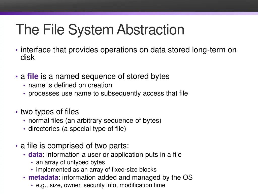 the file system abstraction