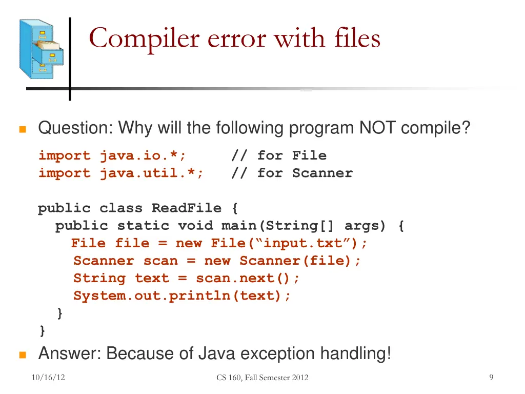 compiler error with files