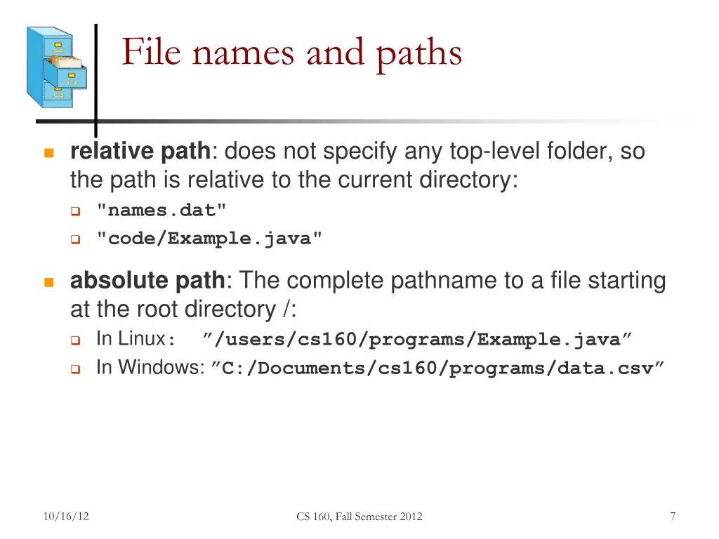 file names and paths