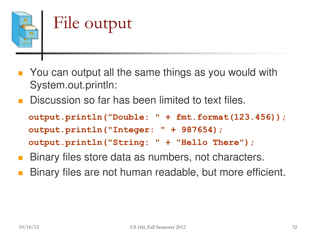 file output