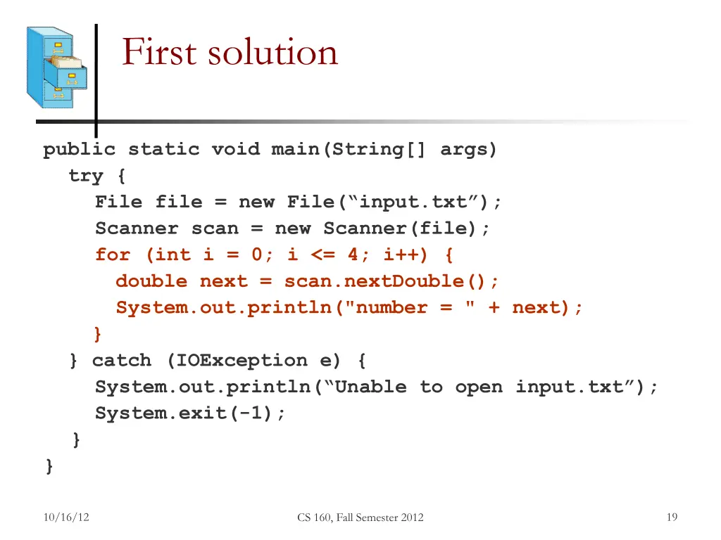 first solution