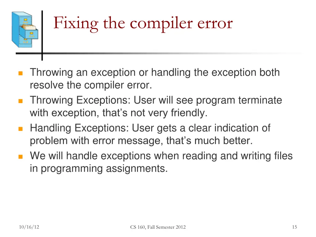 fixing the compiler error