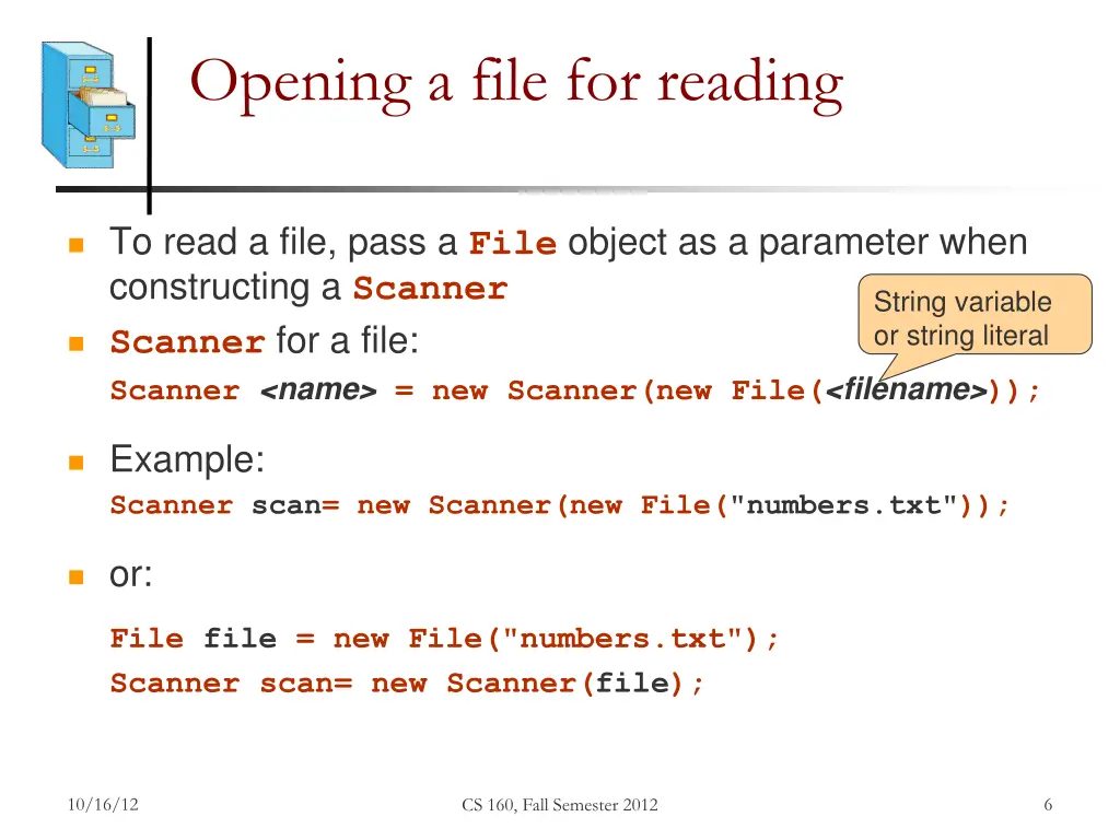 opening a file for reading