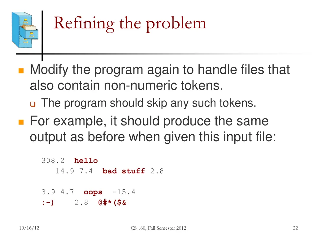refining the problem