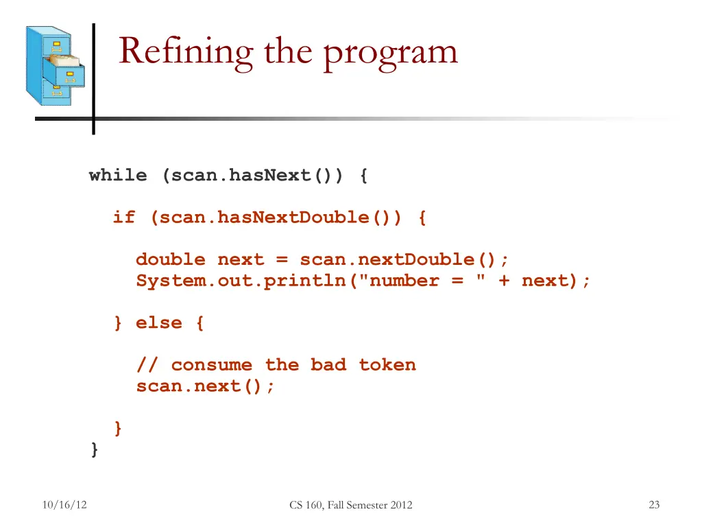 refining the program