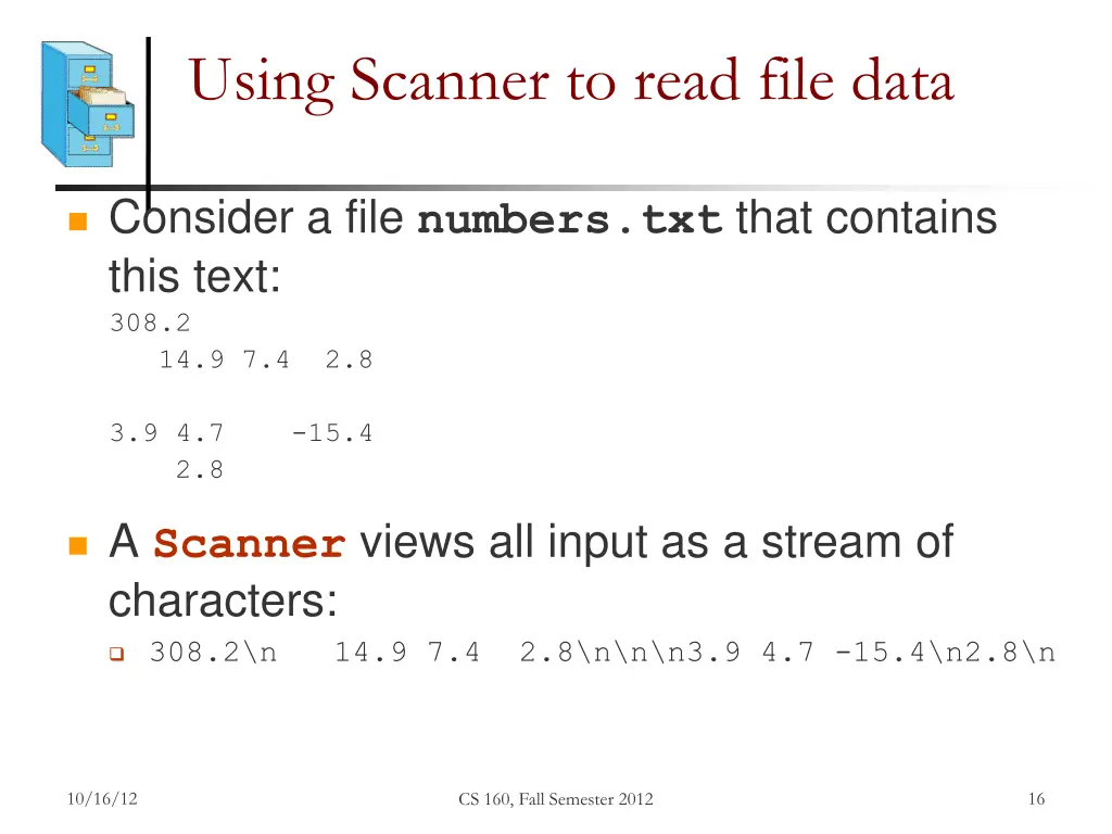 using scanner to read file data