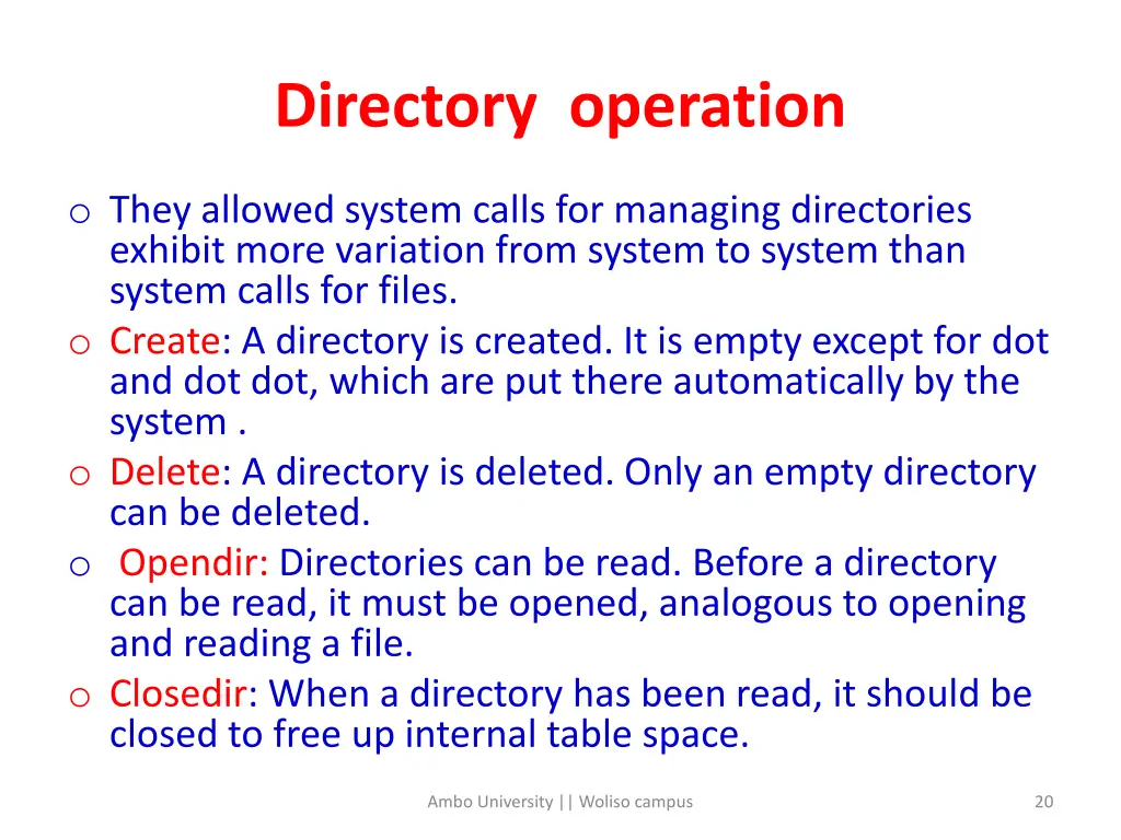 directory operation