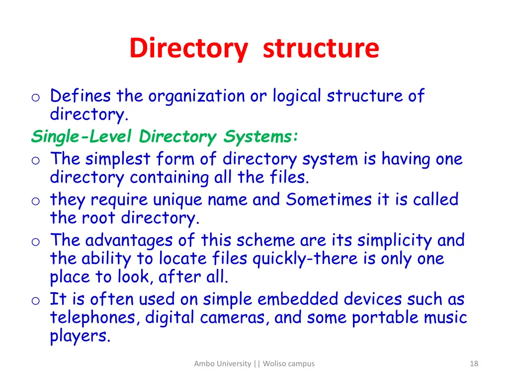 directory structure
