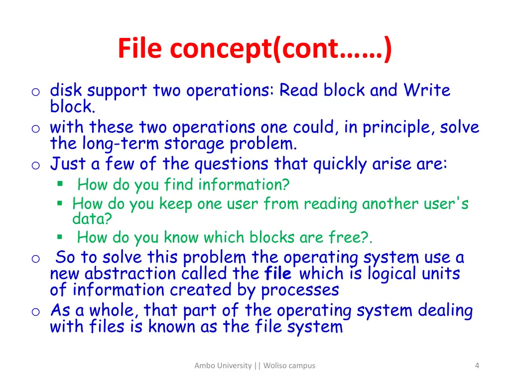 file concept cont