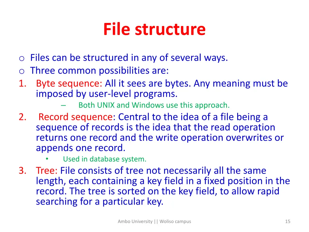 file structure