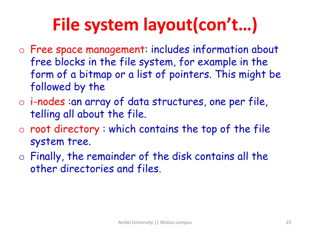file system layout con t