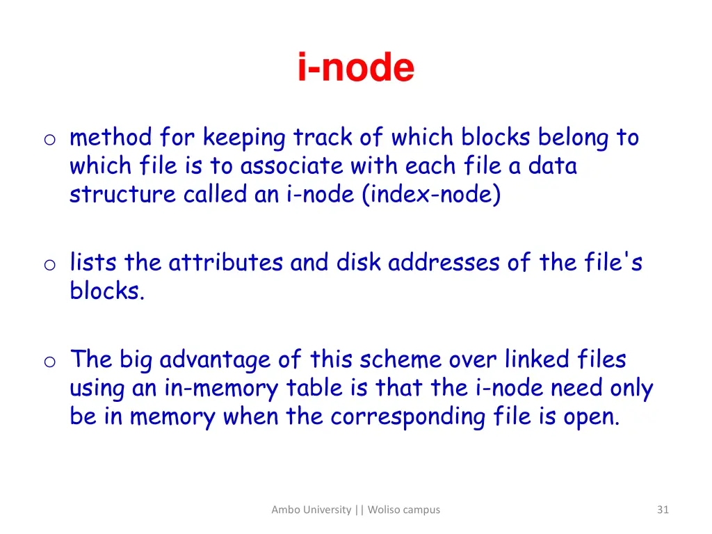 i node