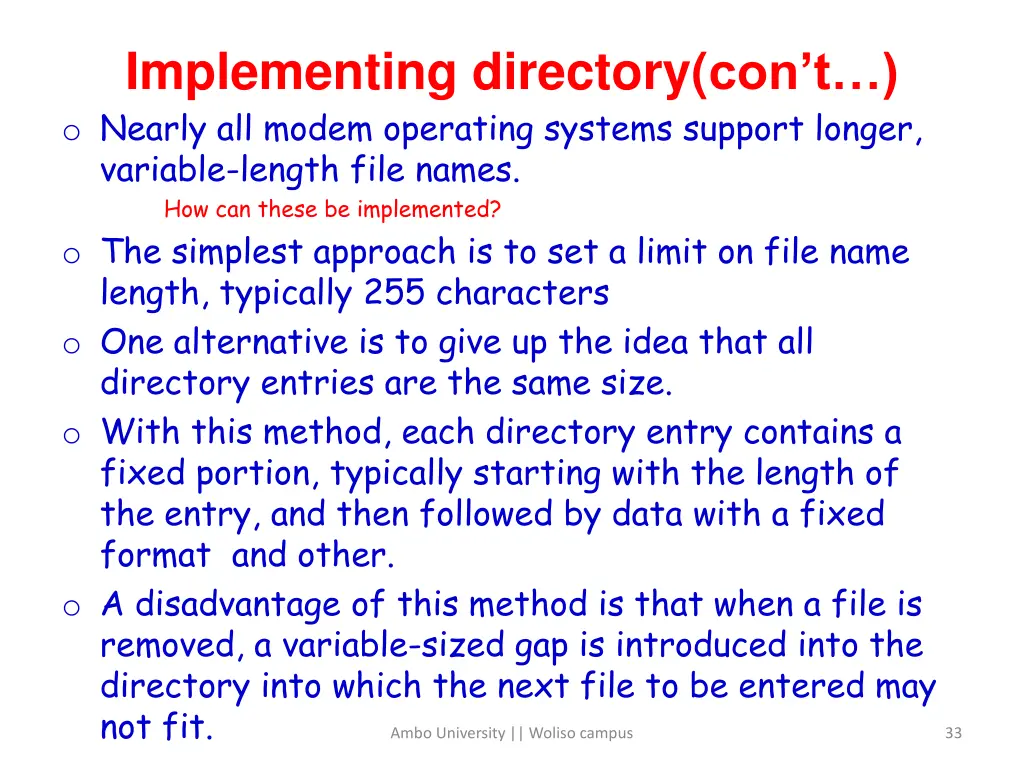 implementing directory con t o nearly all modem