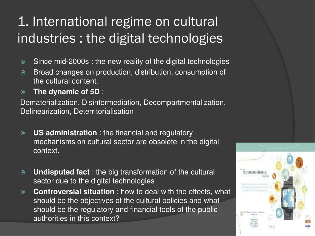1 international regime on cultural industries 1