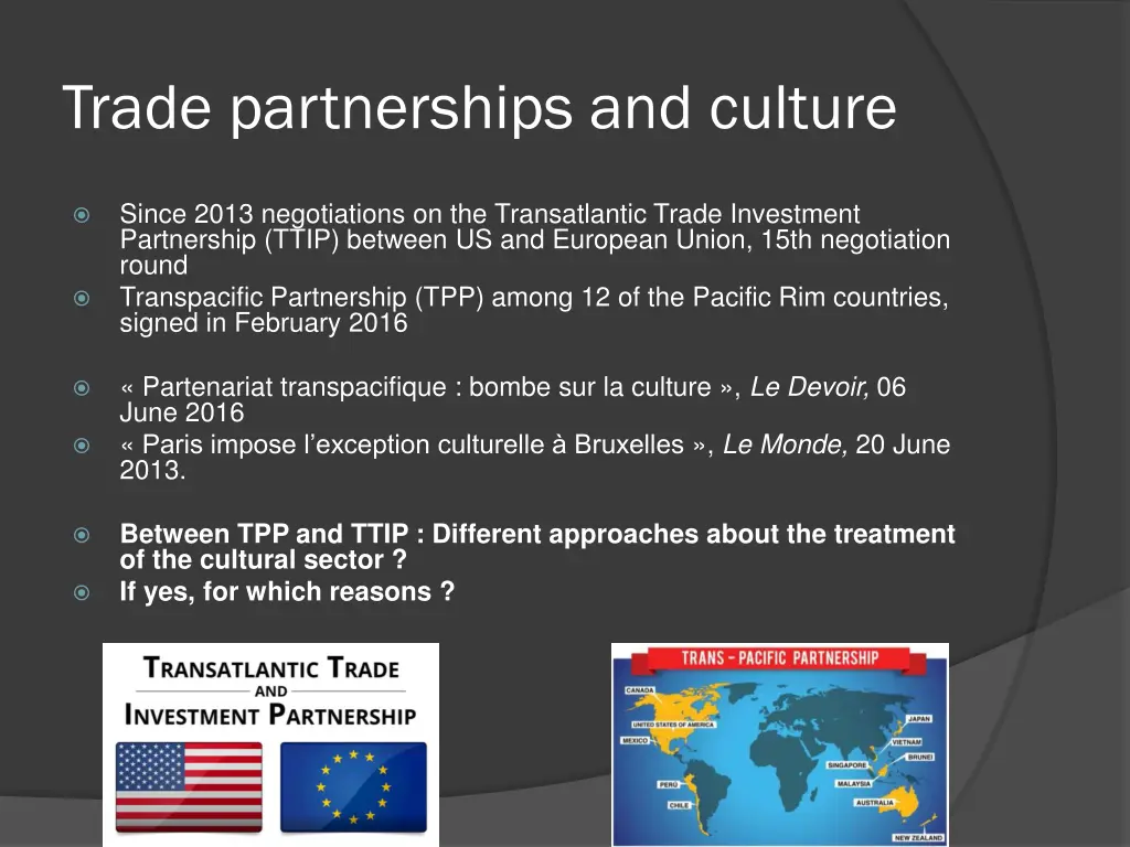 trade partnerships and culture