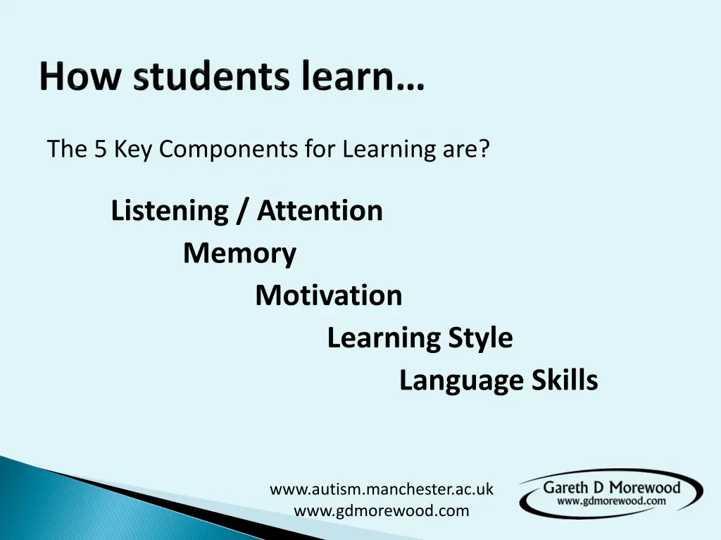 the 5 key components for learning are