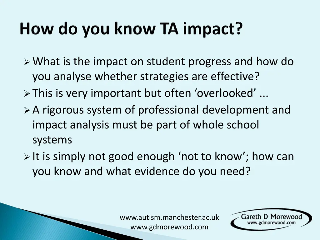 what is the impact on student progress