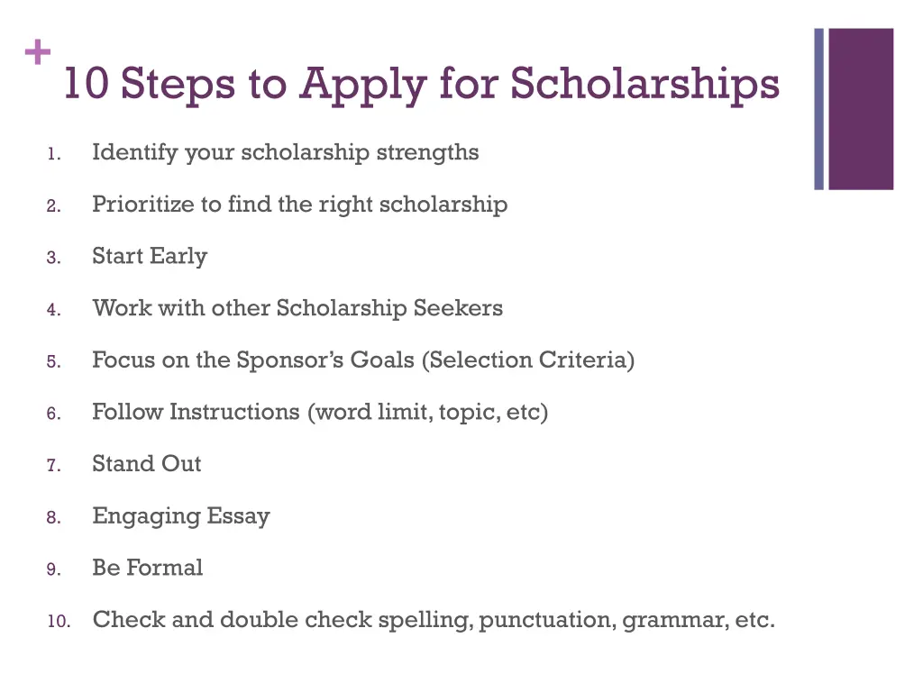 10 steps to apply for scholarships