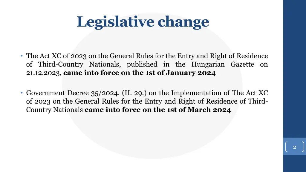 legislative change