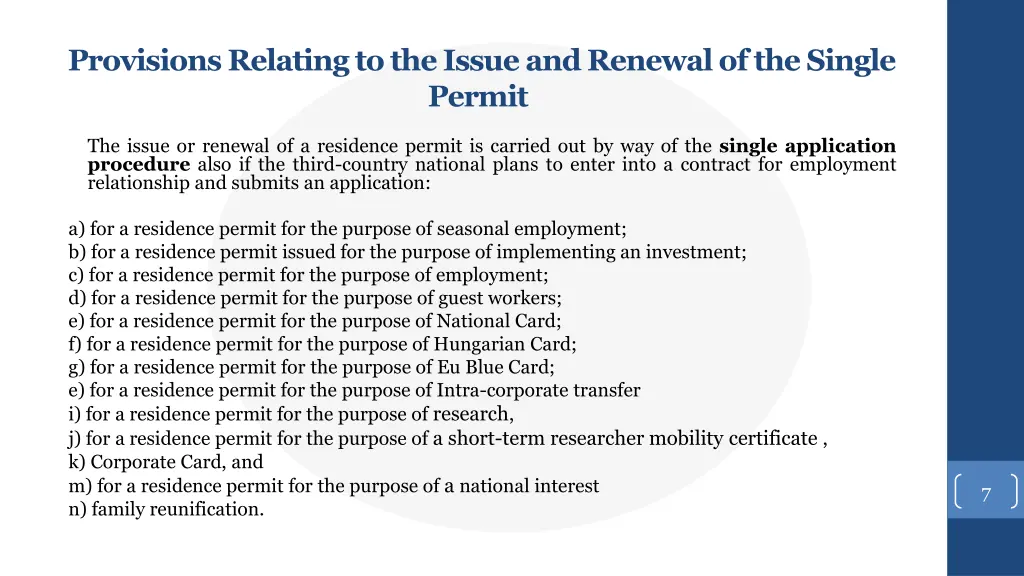 provisions relating to the issue and renewal
