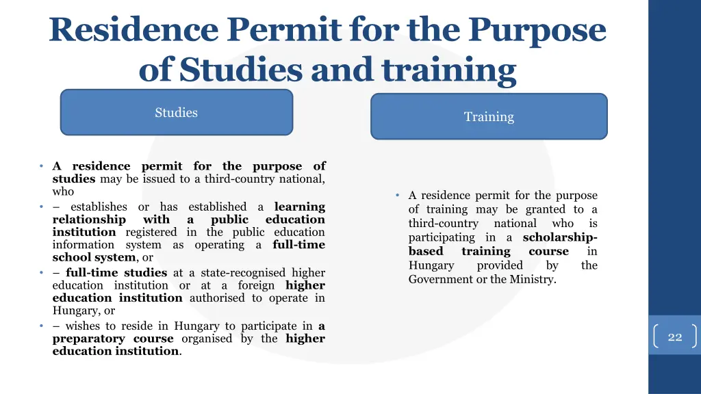 residence permit for the purpose of studies