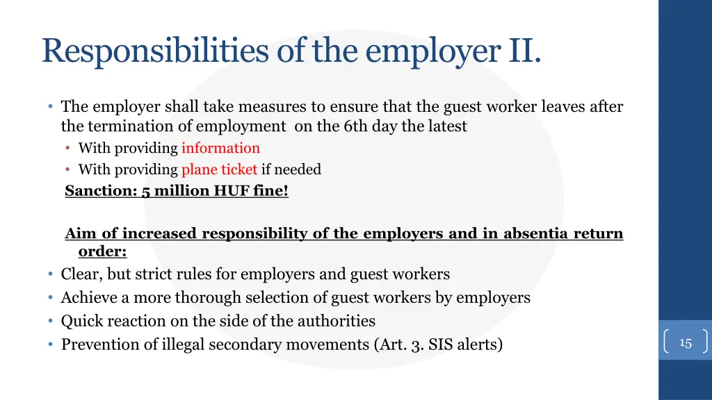 responsibilitiesof theemployerii