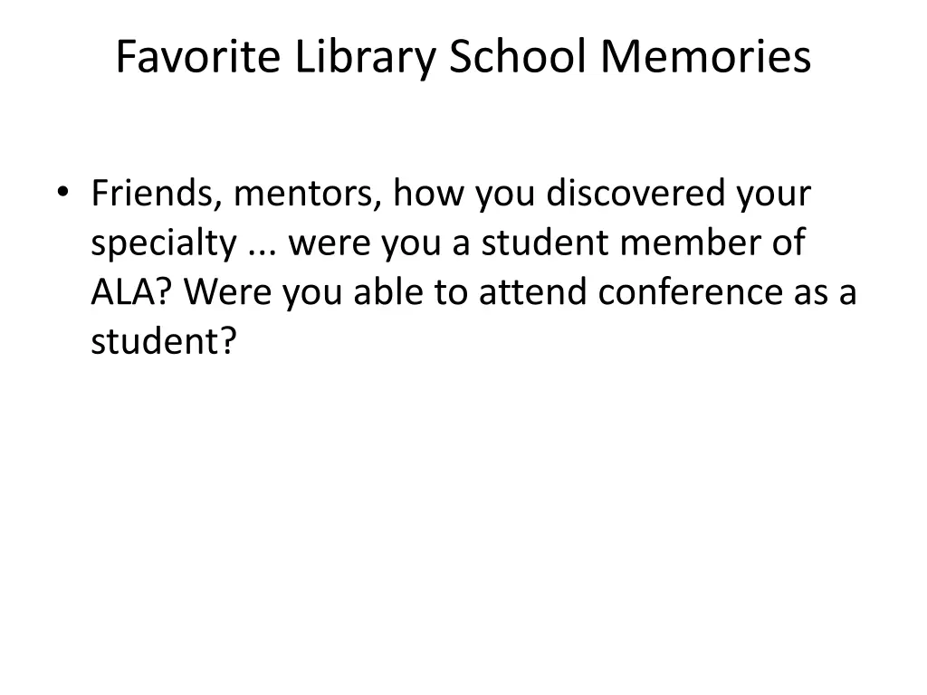 favorite library school memories