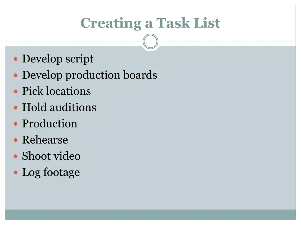 creating a task list 1