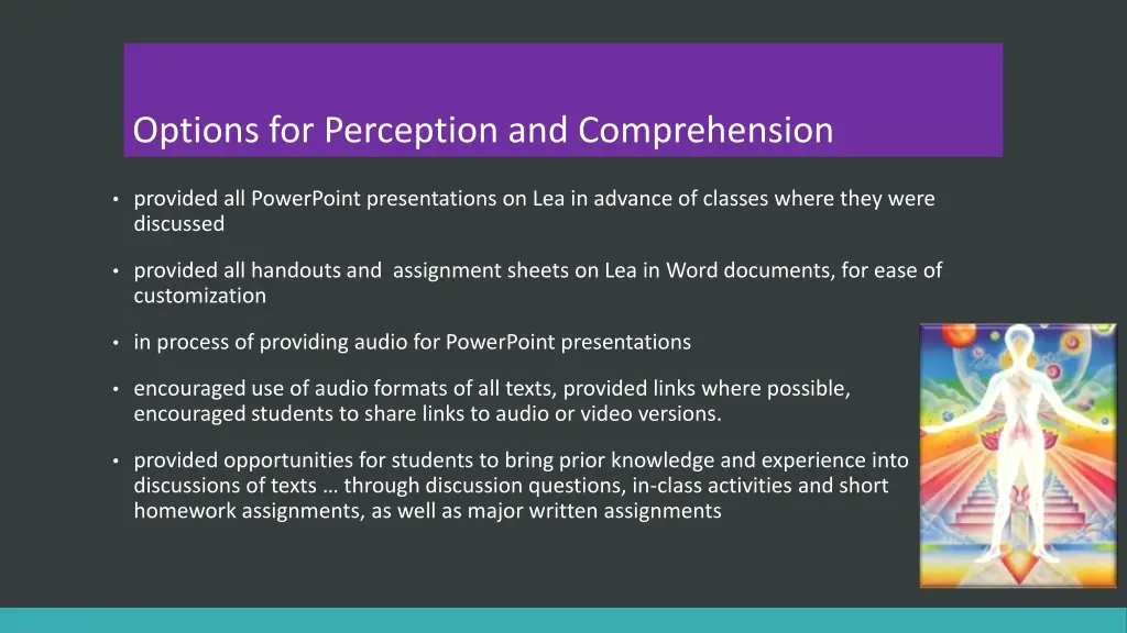 options for perception and comprehension