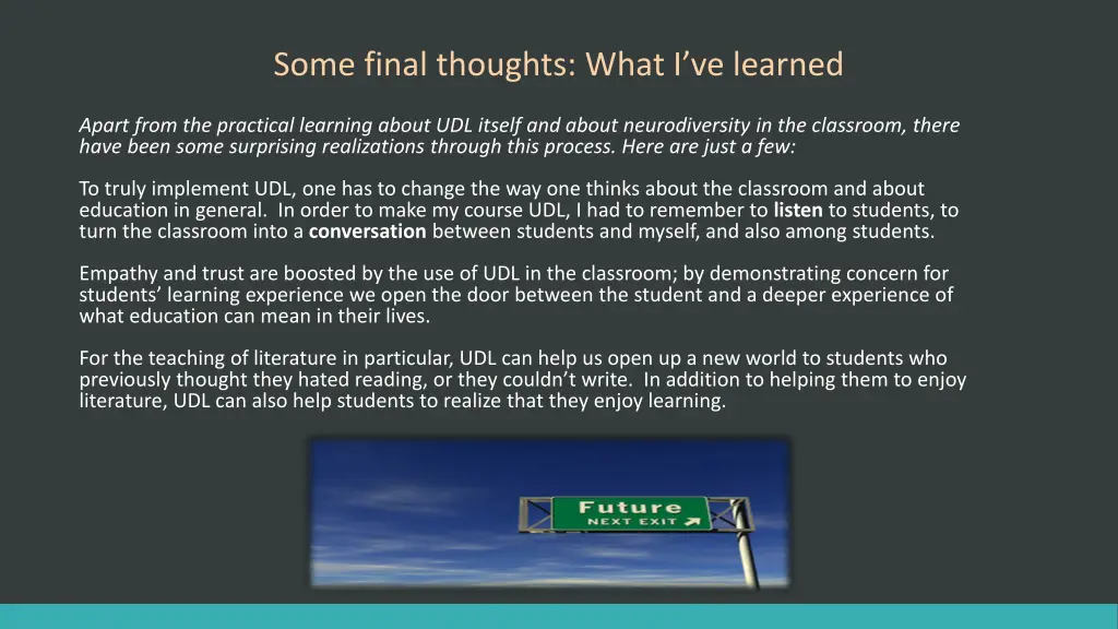 some final thoughts what i ve learned