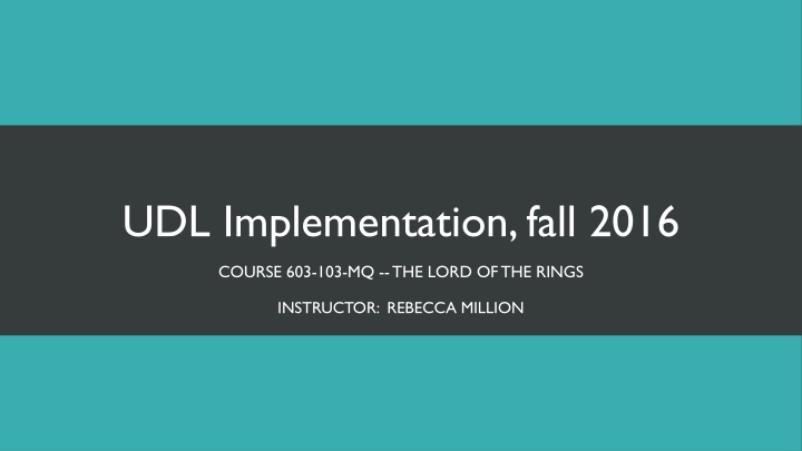 udl implementation fall 2016