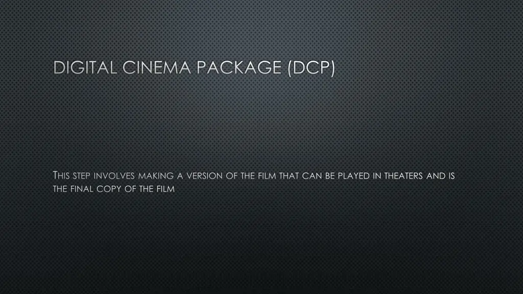 digital cinema package dcp